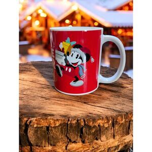 Disney Mickey Mouse Minnie Mouse Festive Cheer Christmas Coffee Tea Mug Holiday!